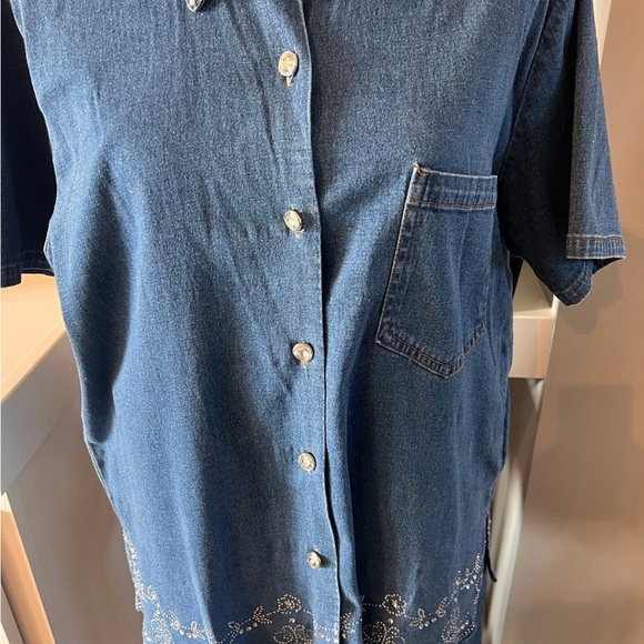 Vintage women’s 2pc denim jeans Quacker Factory embellished - Picture 3 of 8